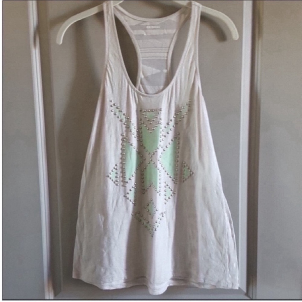 Express tank top. Geometric top with studs and sheer back. Worn once.
